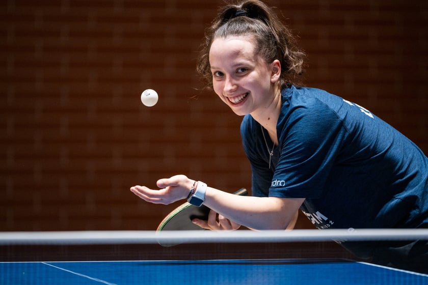 Kasia Węgrzyn na treningu w hali UE Wrocław